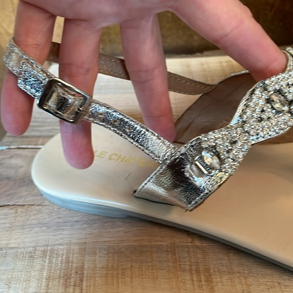 Le Chateau silver gladiator sandal with rhinestone front detail. - Picture 4 of 6